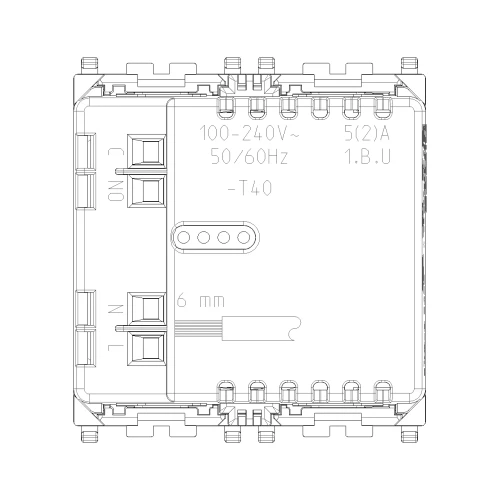 Vimar Dial Thermostat, For Eikon, Arké, Plana, 100-240V, 2 Modules