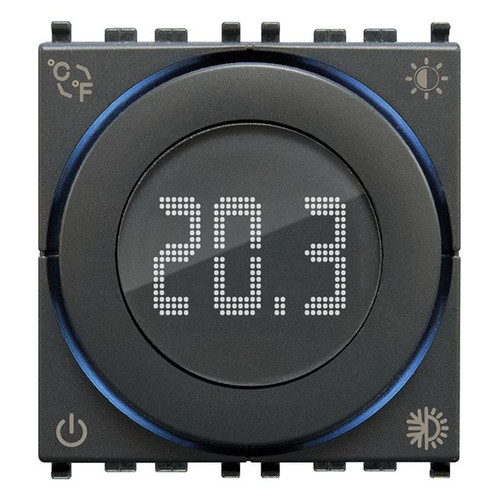 Vimar - IoT Dial Thermostat - 100-240V, 2 Modules, Grey - Apollo Lighting