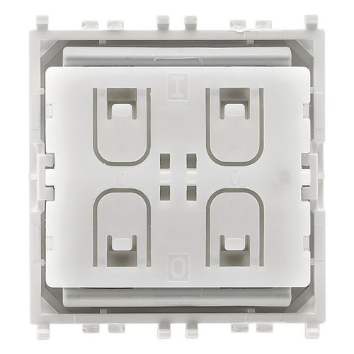 Vimar EnOcean RF 4-Button Flat Transmitter, For Eikon 20506/20506.2 / Arké 19506/19506.2 / Plana 14506/14506.2 Buttons, 868 MHz, Energy Harvesting, Built-In Electrodynamic Generator, Surface Mounted, IP40, 2 Modules