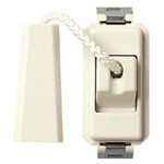 Vimar 8000 Series Cord-Operated Push Button, 1P NO, 10A 250V, 1.5 m Cord, IP40, White - Apollo Lighting