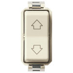 Vimar 8000 Series 2P 2-Way Push Button Switch, 10A 250V, Built-In Mount, Central OFF, Directional Arrows, IP40