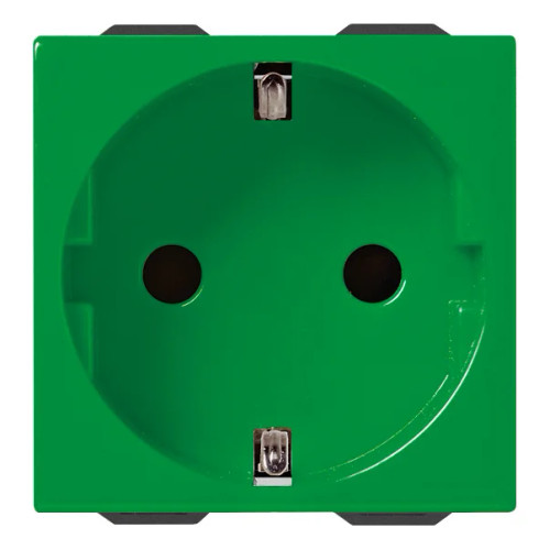 Vimar Neve Up German Standard SICURY Socket Outlet, 2P+E, 16A, 250V, 2 Modules - Apollo Lighting