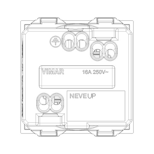 Vimar Neve Up 2P+E 16A P30 SICURY Socket Outlet, 250V, 2 Modules, Flush Mount