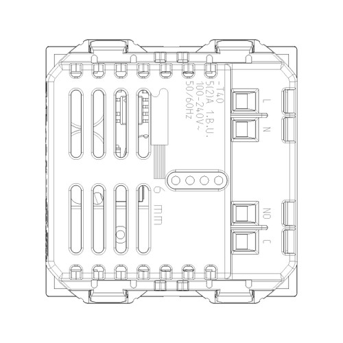 Vimar - Neve Up Series - 2 Modules Dial Thermostat - 100-240V, Carbon - Apollo Lighting
