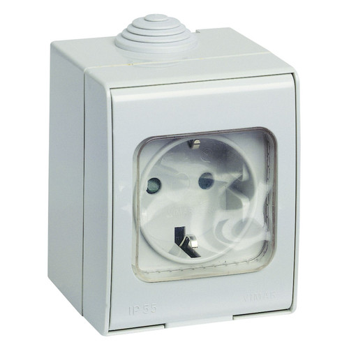 Vimar LINEA Clas. German SICURY Surface Socket Outlet, 16A 250V, IP55