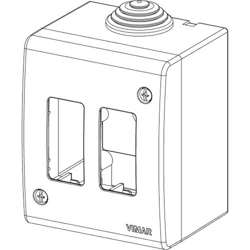 Vimar 8000 IP40 2-Module Surface Enclosure, RAL 7035 Ivory