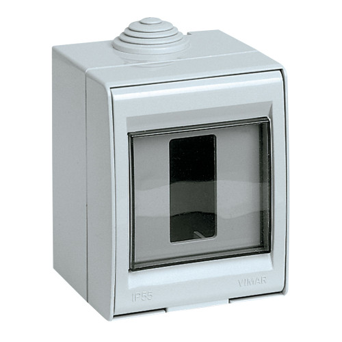 Vimar IDEA/8000 Surface-Mount Enclosure, IP55, 1 Module, Grey