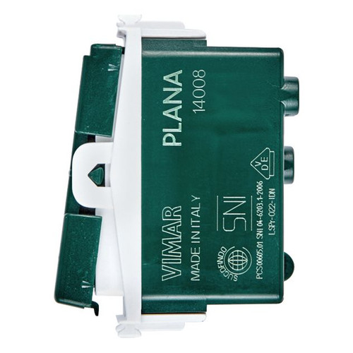 Vimar Plana 1P NO Push Button Mechanism, For 1-3 Module Buttons, 10A 250V, Lightable, Flush Mount, IP40, Halogen-Free