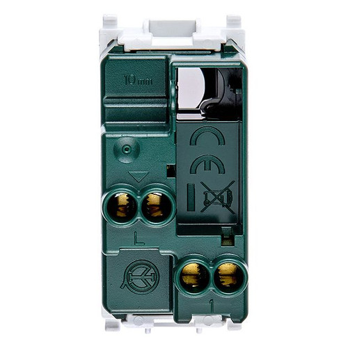 Vimar Plana 1P NO Push Button Mechanism, For 1-3 Module Buttons, 10A 250V, Lightable, Flush Mount, IP40, Halogen-Free