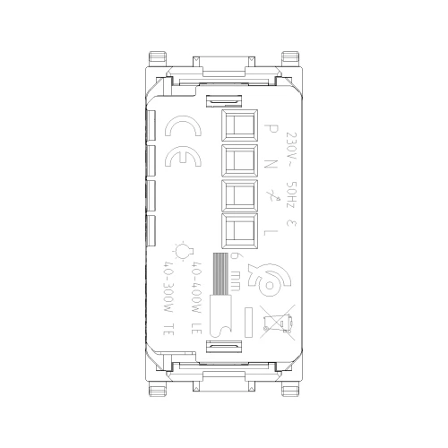 Vimar Plana Universal MASTER Dimmer, Phase-Cutting, IP40, Push Button Control, Flush Mount
