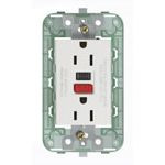 Vimar Plana USA Duplex GFCI Socket Outlet, 15A 125V 60Hz, Built-In Mounting Frame, For 3-Module Cover Plate