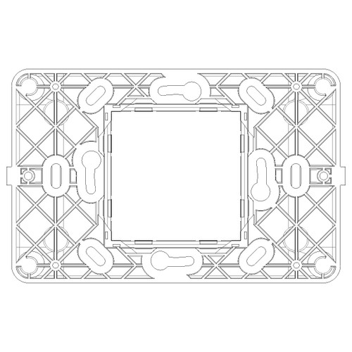 Vimar Plana 2-Central-Module Mounting Frame, With Screws, 60 mm Fixing Centres