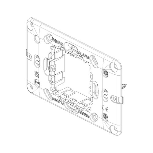 Vimar Plana 2-Central-Module Mounting Frame, With Screws, 60 mm Fixing Centres