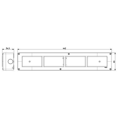 Vimar Isoset IP40 16-Module Surface Enclosure, For Eikon Arké and Plana, 4+4+4+4 Horizontal, Grey