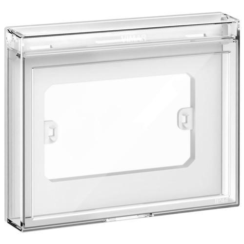 Vimar Isoset 3-Module IP44 Protected Cover With Transparent Door, For Eikon Exé, For Linea, For Arké, For Plana, For Neve Up, For Flush-Mount Box - Apollo Lighting