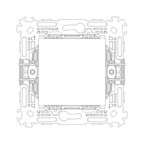 Vimar ARKÉ 2-Module Mounting Frame, For 60 mm Round Boxes, 71 mm Centers, Claw Mount