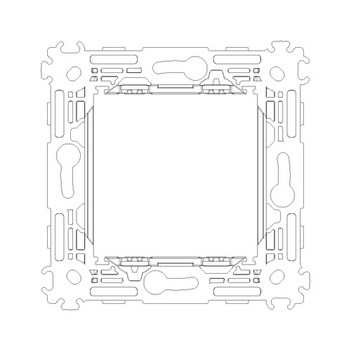 Vimar Arké 2-Module Mounting Frame, For 60 mm Fixing Centers or 56x56 mm Box, 71 mm Center Distance, Without Screws, Transparent Thermoplastic