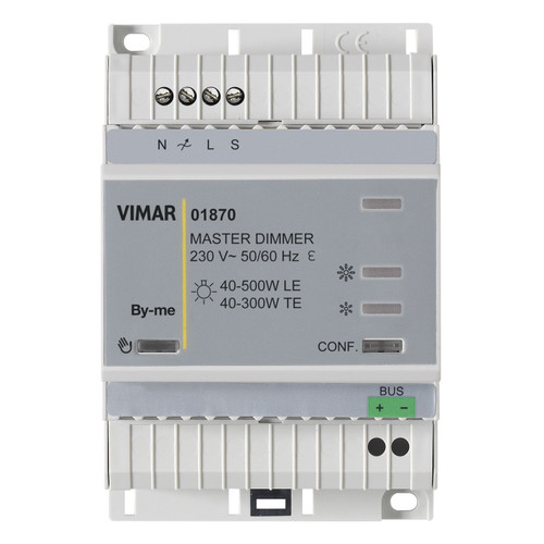 Vimar By-me Plus DIN-Rail Master Dimmer, 230V, Universal/LED Retrofit Loads, IP20