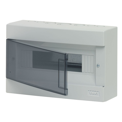 Vimar Surface Consumer Unit, 12+1 Modules, IP40, Transparent Door - Apollo Lighting