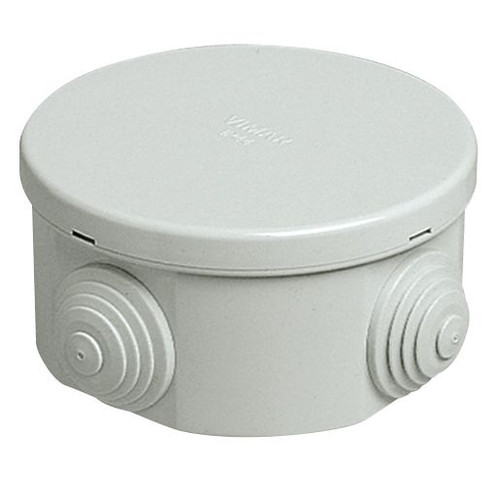 Vimar Surface-Mount Junction Box, IP44, Round, 80 x 40 mm - Apollo Lighting