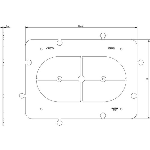 Vimar Accessory for 4-Module Hollow Wall Boxes, Frame, Centering Template, Coupling Joint