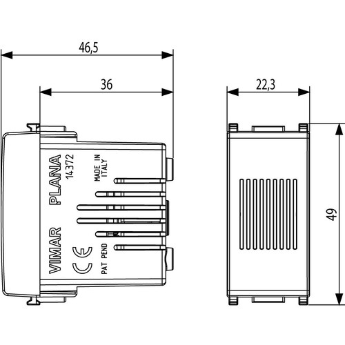 Vimar Plana Bell, 120V AC, 50-60 Hz, 70 dB, IP40, Flush-Mounted