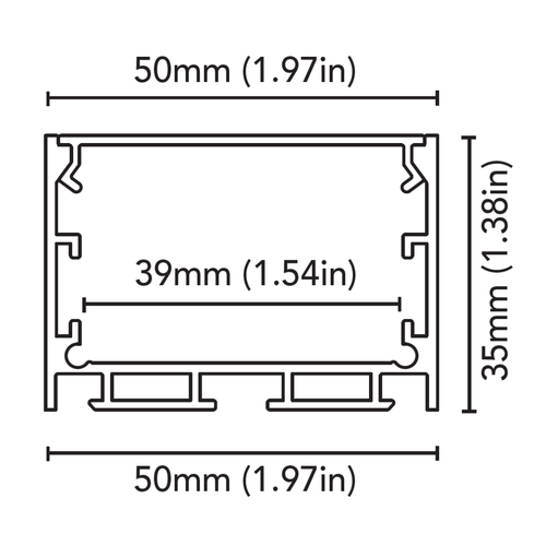 BCM - Blade One B Aluminum Housing - 2 Meter Frameless Aluminum, With Opal Lens Profile