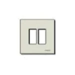 Vimar 8000 Series 2-Module Cover Plate, For 60 mm Round Mounting Boxes, Snap Fixing - Apollo Lighting