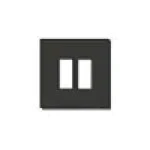 Vimar 8000 Series 2-Module Cover Plate, For 60 mm Round Mounting Boxes, Snap Fixing