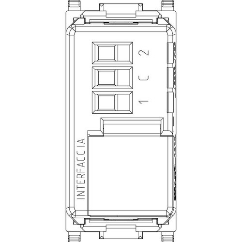 Vimar Plana 2-Switch Bus Interface, By-me Plus, 1 Module, IP40, Flush Mount, LED
