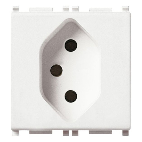 Vimar Plana Swiss Type 13 2P+E Socket Outlet, 2-Module, 10A, 250V, IP20, Flush Mount, Screw Terminals