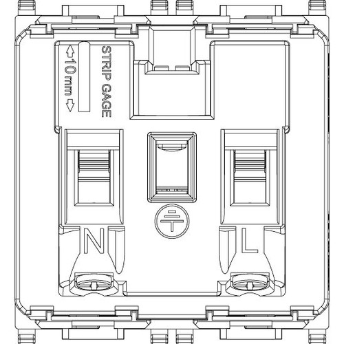 Vimar Plana 2P+E English Socket Outlet, 13A, 250V, IP20, Flush Mount, 2-Module