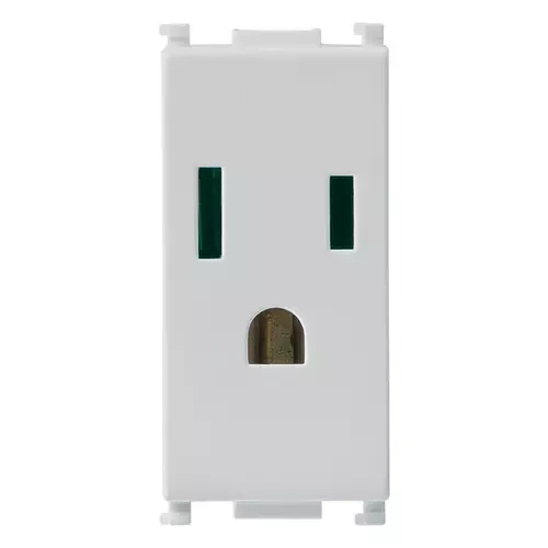 Vimar Plana 2P+E USA SICURY Outlet, 15A, 127V, IP20, Flush-Mounted