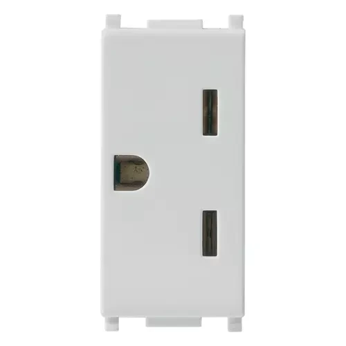 Vimar Plana Series 2P+E American Outlet, 15A, 250V, IP20, Flush-Mounted