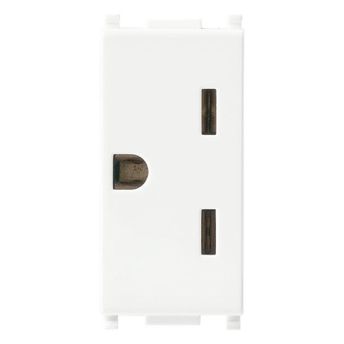 Vimar Plana Series 2P+E American Outlet, 15A, 250V, IP20, Flush-Mounted
