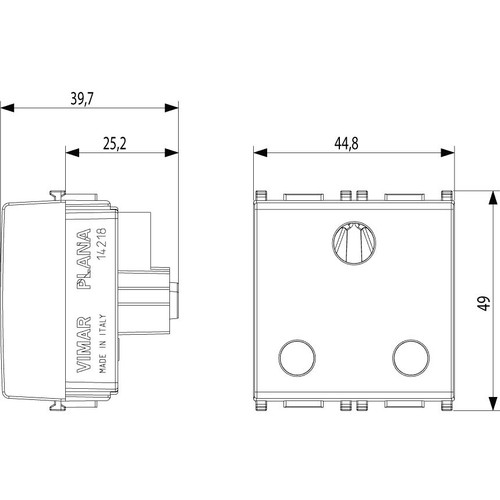 Vimar Plana 2P+E English SICURY Socket Outlet, 16A, 250V, IP20, 2 Modules, Flush Mount