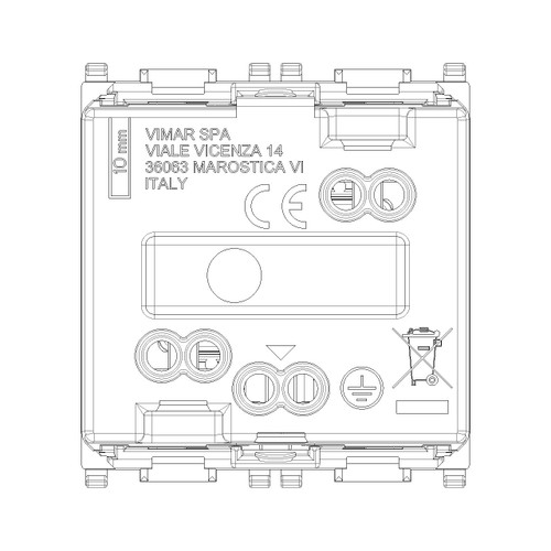 Vimar Plana 2P+E P30 Socket Outlet, 16A, 250V, Flush-Mounted, IP20