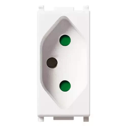 Vimar Plana 2P+E Brazilian SICURY Socket Outlet, 20A, 250V, IP20, Flush Mount, Halogen-Free Thermoplastic