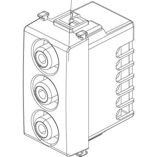 Vimar Plana Socket with 3 RCA Connectors, 1-Module, IP20, Flush-Mounted, Screw Terminals