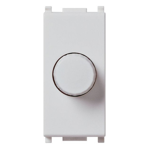 Vimar Plana Dimmer, 120V, 30-500W/30-300VA, IP40, Rotary Potentiometer, Flush Mount