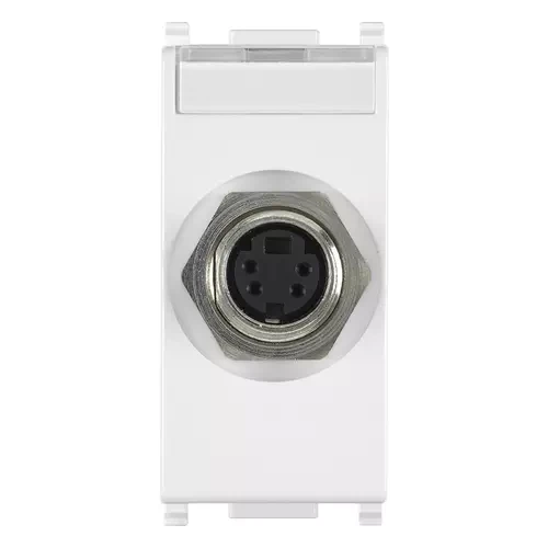Vimar Plana S-Video Socket Connector, 4-Pin, Flush Mount, IP20