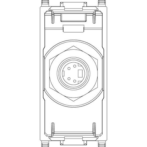 Vimar Plana S-Video Socket Connector, 4-Pin, Flush Mount, IP20