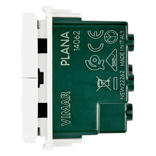 Vimar Plana Two Interlocked 1P NO+NO Push Buttons, 10A 250V, IP40 - Apollo Lighting