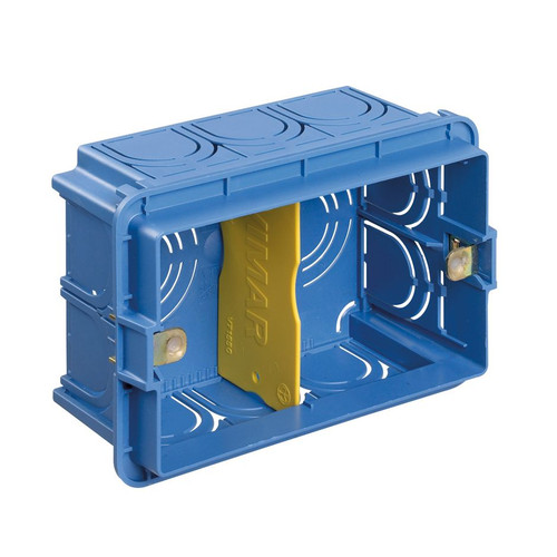 Vimar 3-Module Flush Mounting Box, For Masonry Walls, 20/25 mm Knockouts, 96 x 59 x 49.8 mm