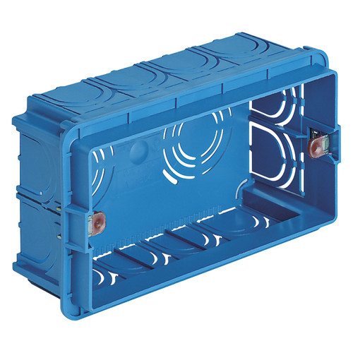 Vimar 4-Module Flush Mounting Box, For Masonry Walls, Halogen-Free Plastic, 14 Rear Inlets, 20/25 mm Pipe Entry