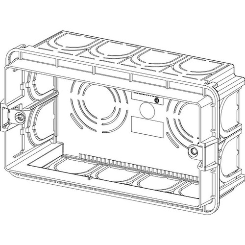 Vimar 4-Module Flush Mounting Box, For Masonry Walls, Halogen-Free Plastic, 14 Rear Inlets, 20/25 mm Pipe Entry