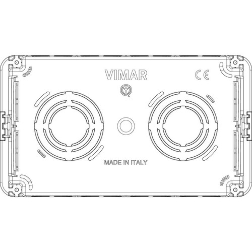 Vimar 4-Module Flush Mounting Box, For Masonry Walls, Halogen-Free Plastic, 14 Rear Inlets, 20/25 mm Pipe Entry