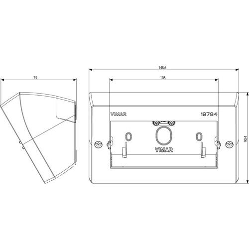 Vimar 4-Module Table Mounting Box, For Modular Domestic Switching Devices, IP20, Halogen-Free