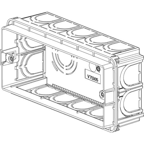 Vimar 5-Module Flush Mounting Box, For Masonry Walls, 20/25 mm Tube, 16 Inlets, Halogen-Free Plastic - Apollo Lighting