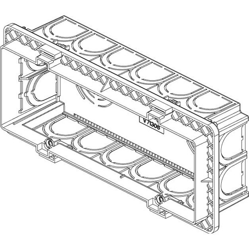 Vimar 6-7 Module Flush Mounting Box, For Masonry Walls, 9 Knockouts for 20/25 mm Tubes, Halogen-Free Plastic, IP00 - Apollo Lighting